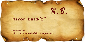 Miron Baldó névjegykártya